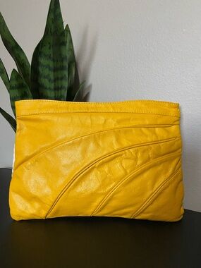 Genuine Brazil Yellow Leather Women’s Clutch Bag “CONTESSA”